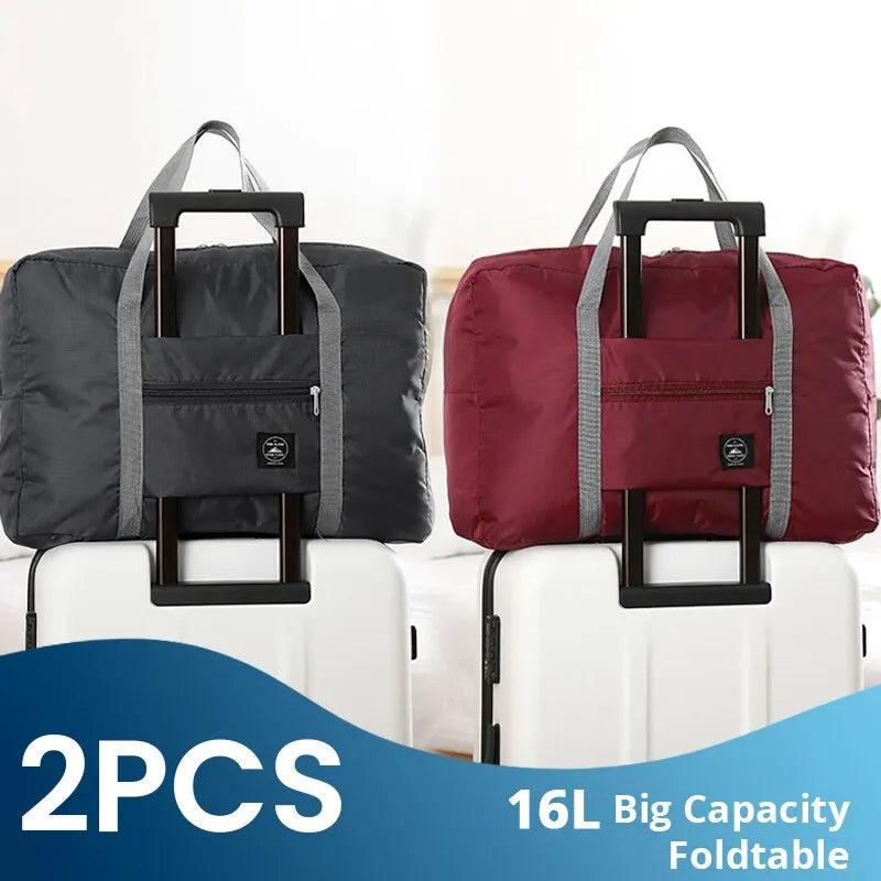2 Pack Foldable Travel Duffel Bag for Airlines Carry on Bag - ADEEGA