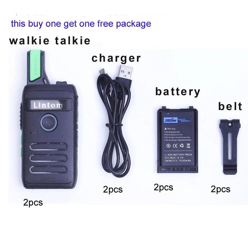 2023 Rechargeable Long Range Two-Way Radios Walkie Talkies 2pcs Included with Earpiece Li-ion Battery and Charger - ADEEGA