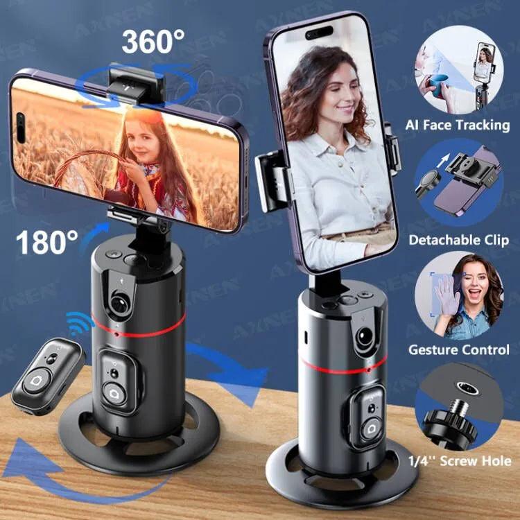 360 Rotation Gimbal Stabilizer, Follow-up Selfie Face Tracking Gimbal Smartphone with Remote Shutter - ADEEGA