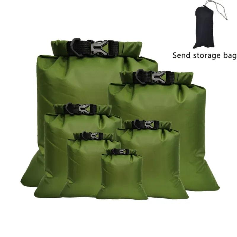5PCS 1.5/2.5/3/3.5/5/8L Waterproof Dry Bag Pack Sack Swimming Rafting Kayaking - ADEEGA