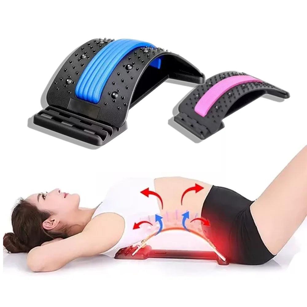 Back Stretcher Magnetotherapy Multi-Level Adjustable Massager Waist Neck Fitness - ADEEGA