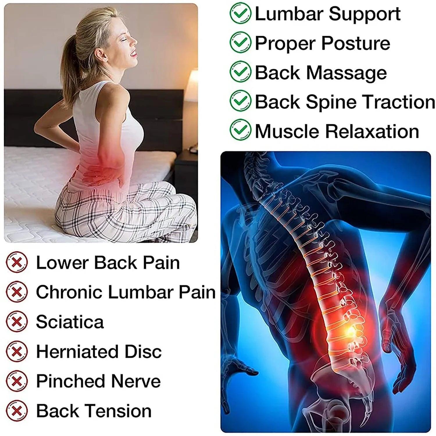Back Stretcher Magnetotherapy Multi-Level Adjustable Massager Waist Neck Fitness - ADEEGA