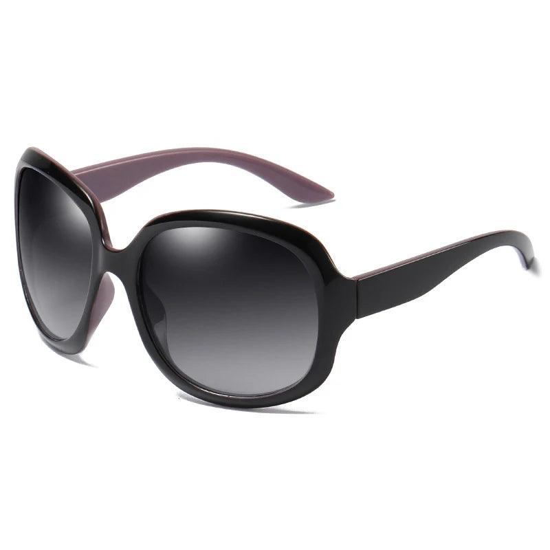 FUQIAN Brand Design Elegant Polarized Oversized Round Sunglasses Women Simple Fashion Big Plastic Ladies Sun Glasses UV400 - ADEEGA