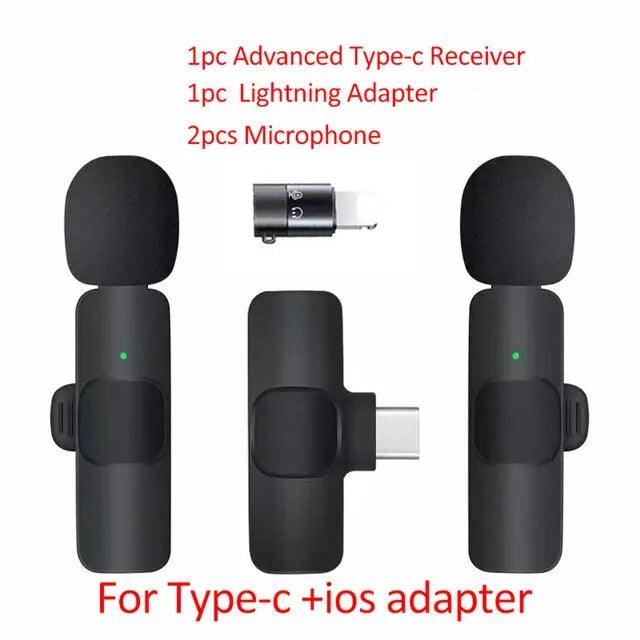 GAMINJA Wireless Lavalier Microphone Portable Audio Video Recording Mini Mic for iPhone Android Live Broadcast Gaming Phone Mic1 - ADEEGA