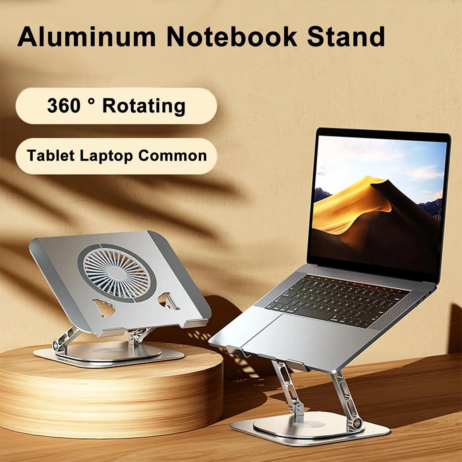 Laptop Stand 360° Rotatable Aluminum Alloy Cooling Stand Support 7-17 Inch - ADEEGA