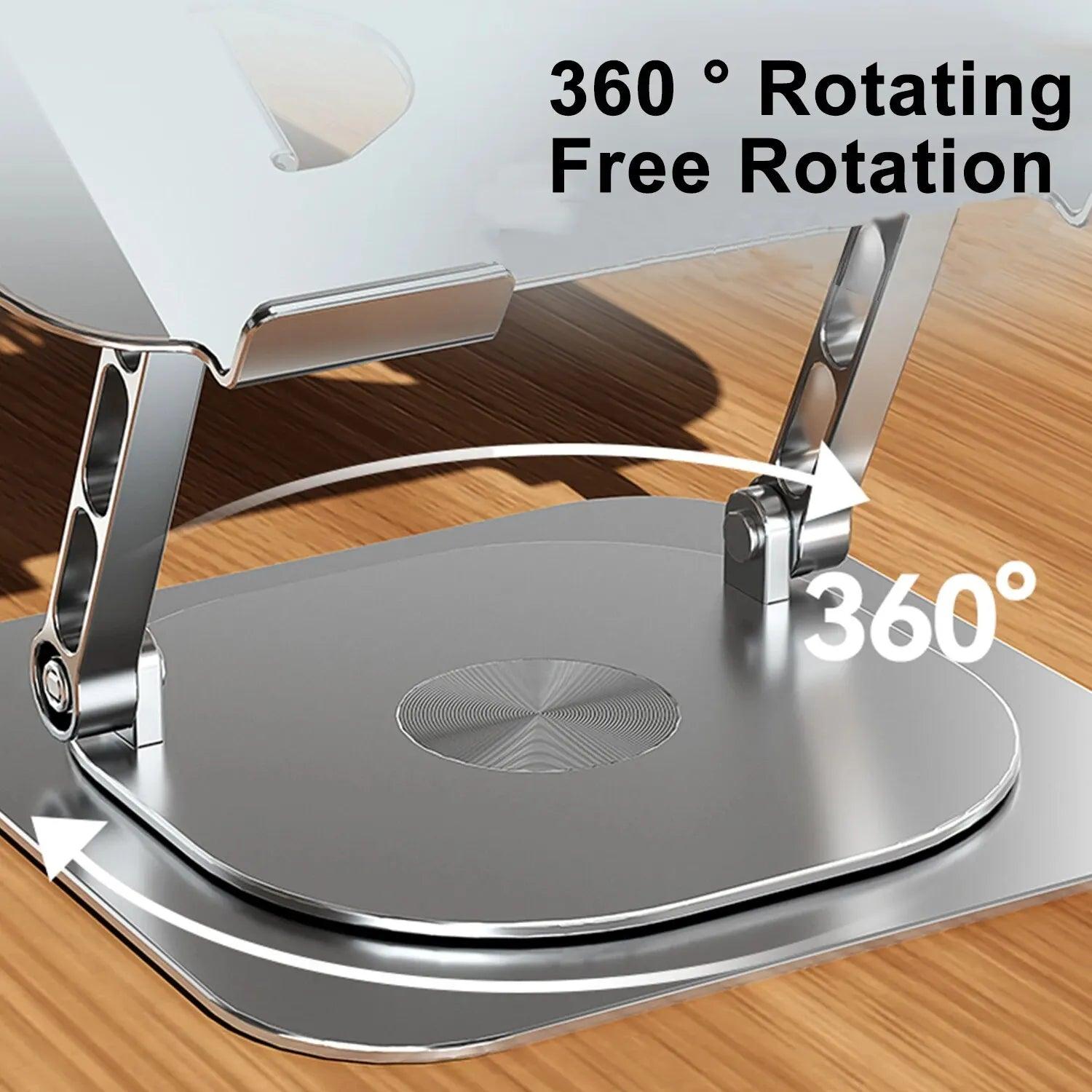 Laptop Stand 360° Rotatable Aluminum Alloy Cooling Stand Support 7-17 Inch - ADEEGA