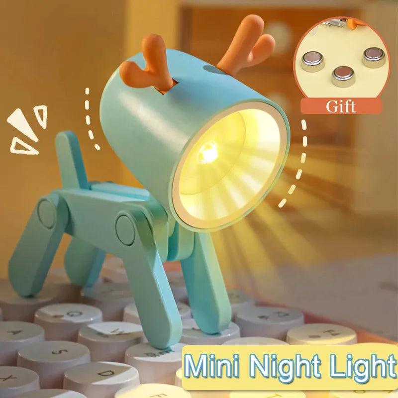 LED Night Light Mini Folding Desk Lamp Cute Pet Lights - ADEEGA