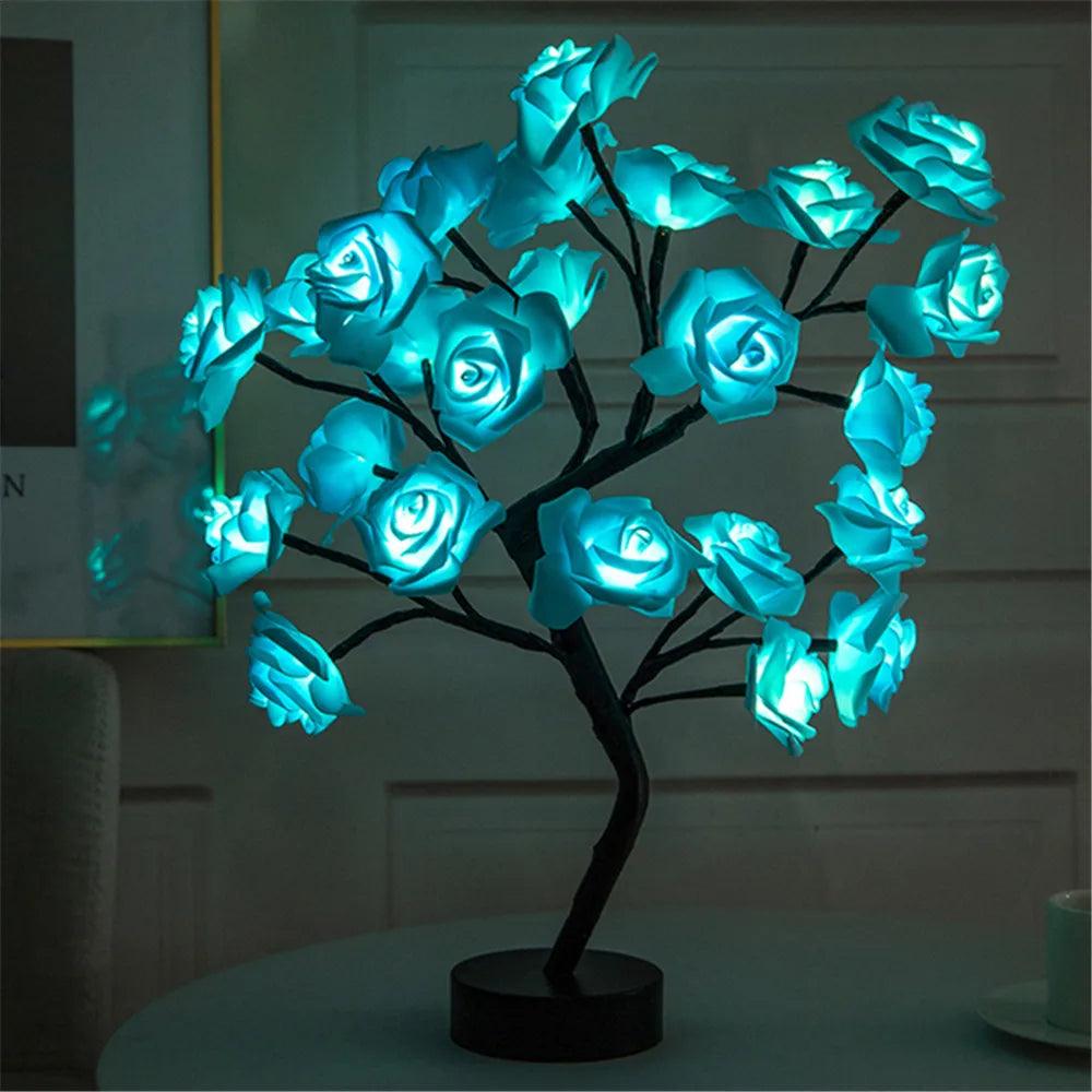 LED Rose Flower Table Lamp USB Fairy Lights - ADEEGA
