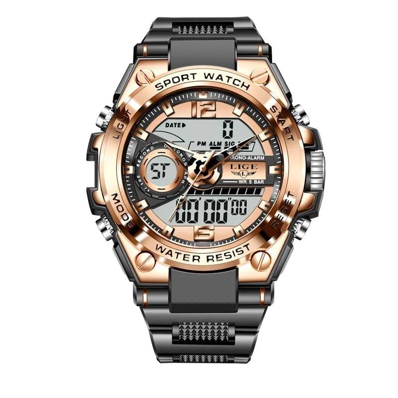 Men Military Watch Digital 50m Waterproof Wristwatch LED Quartz - ADEEGA