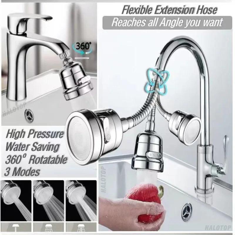 Sink 360 Degree Rotation Filter Extension Tube Shower Water Saving Tap Universal - ADEEGA