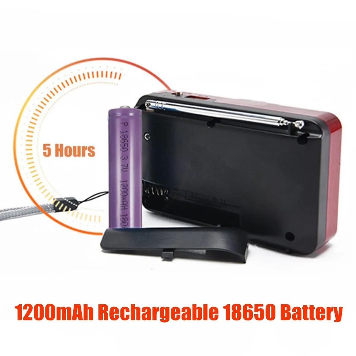 STONEGO Mini Portable Radio Handheld Rechargeable Digital FM USB TF MP3 Player - ADEEGA