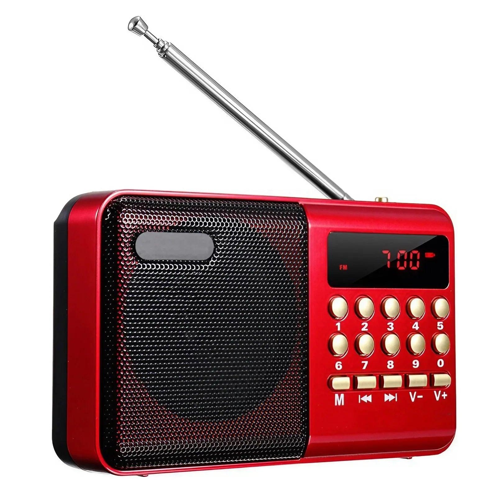 STONEGO Mini Portable Radio Handheld Rechargeable Digital FM USB TF MP3 Player - ADEEGA