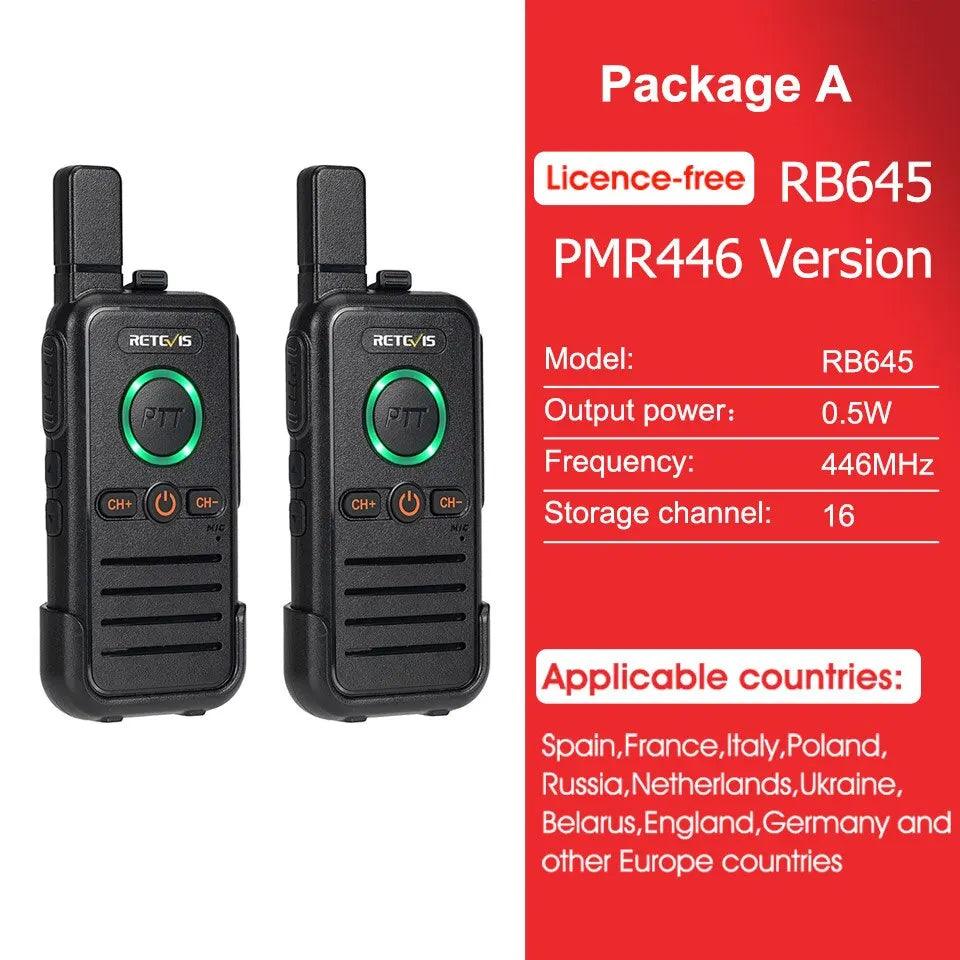 Walkie Talkie Dual PTT Professional Walkie-talkie Portable PMR446 Two Way Radio VOX USB C for Hotel Restaurant - ADEEGA