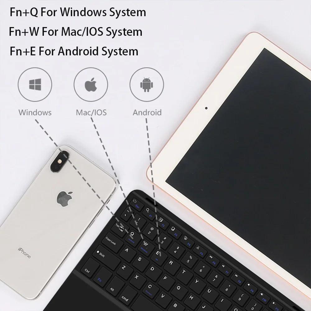 Wireless Keyboard With Touchpad For Android iOS Windows Rechargeable - ADEEGA
